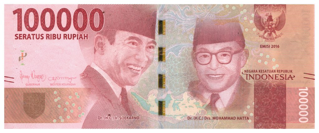 100000 rupii Indonezia