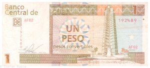 Avers 1 peso converibil Cuba 2016